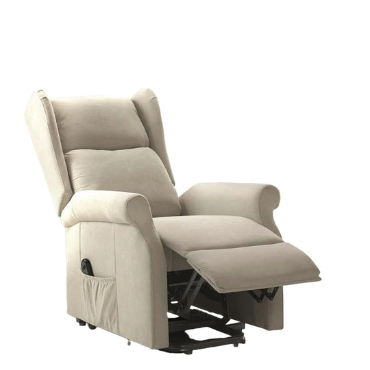 Fauteuil  de relaxation électrique LES TENDANCES Agora releveur électrique 1 moteur tissu beige clair