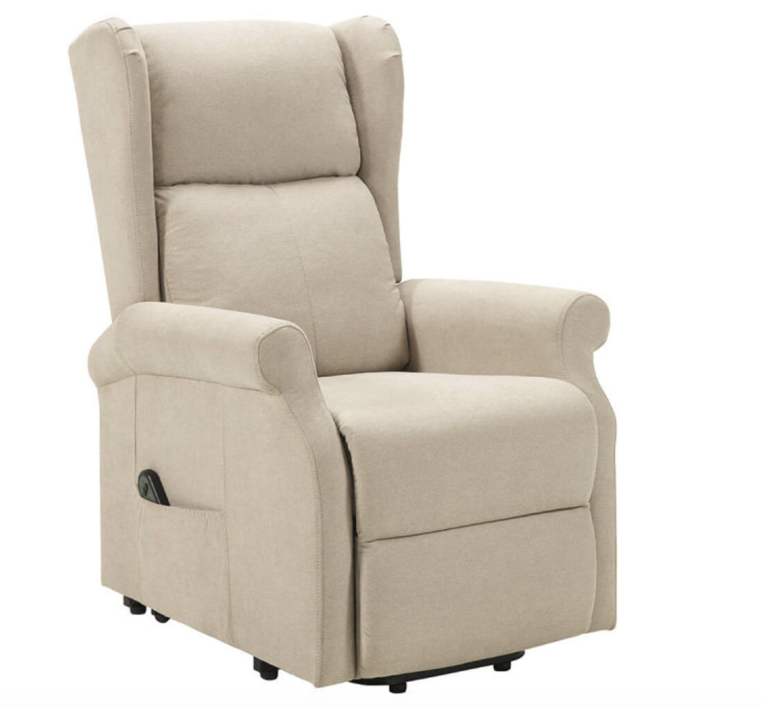 Fauteuil  de relaxation électrique LES TENDANCES Agora releveur électrique 1 moteur tissu beige clair