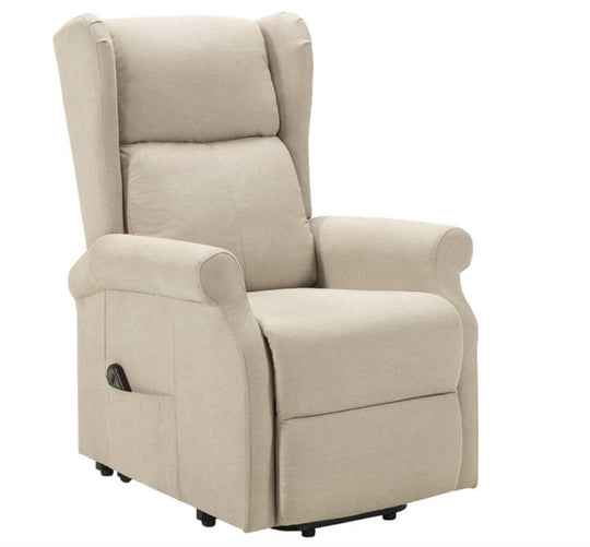 Fauteuil  de relaxation électrique LES TENDANCES Agora releveur électrique 1 moteur tissu beige clair