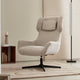 Fauteuil pivotant KAVE HOME avec accoudoirs Zalina en chenille beige et acier avec finition noire