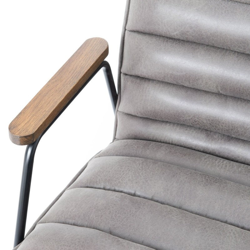 Fauteuil simili cuir gris HUTCH