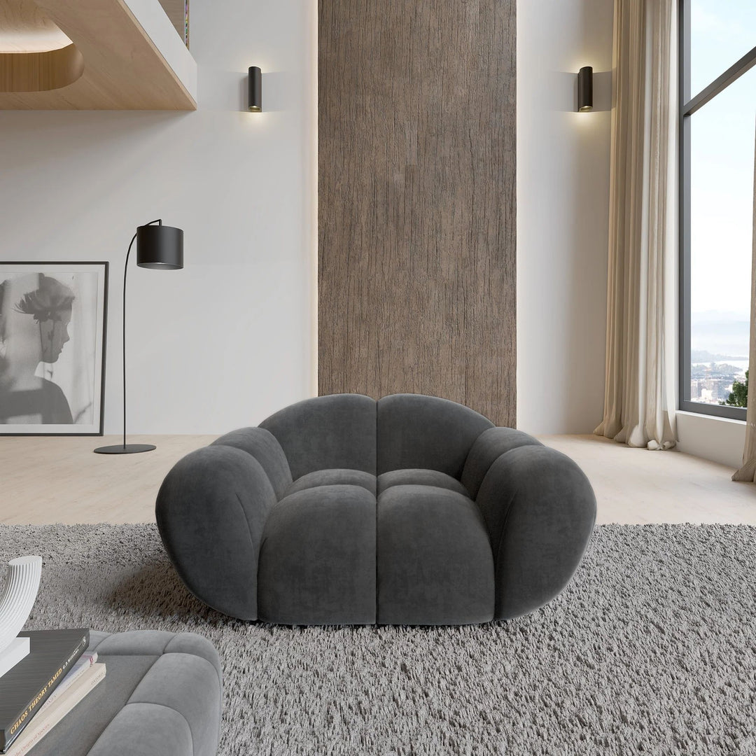 Fauteuil ICONX STUDIOS Sueno en velours anthracite