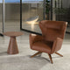 Fauteuil pivotant ANGEL CERDA en similicuir marron