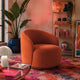 Fauteuil pivotant MICADONI Letizia en velours terracotta