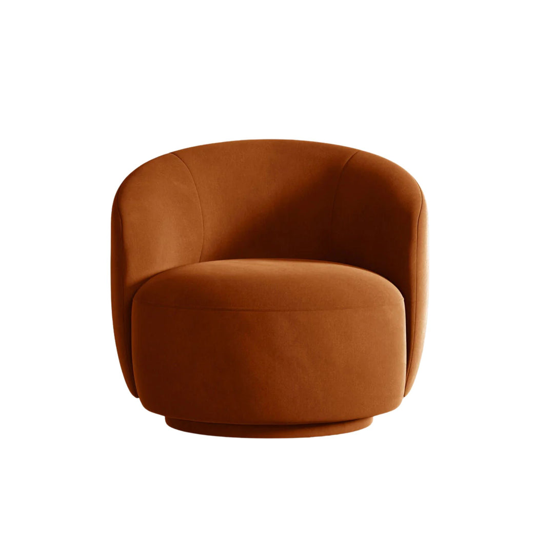 Fauteuil pivotant MICADONI Letizia en velours terracotta