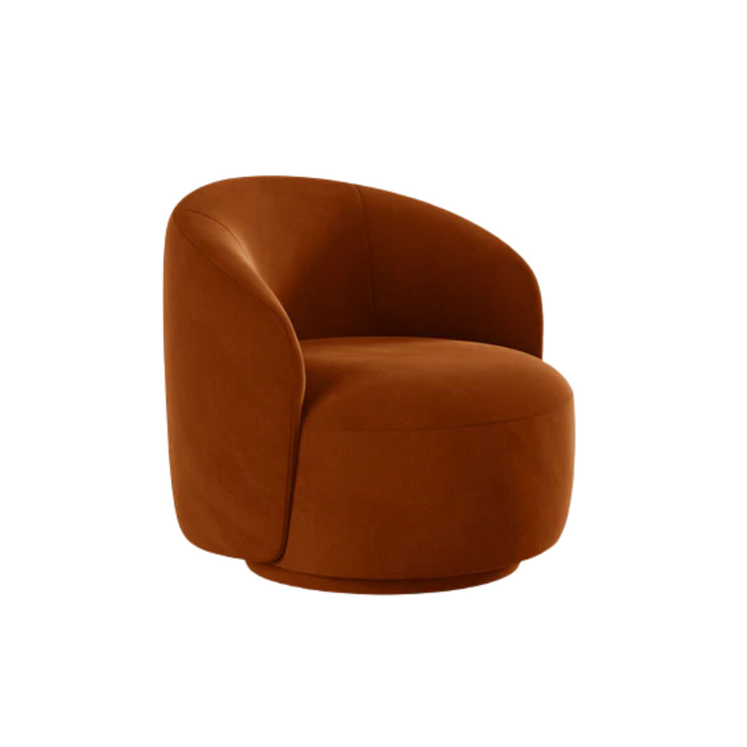Fauteuil pivotant MICADONI Letizia en velours terracotta