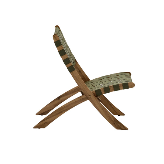 Fauteuil pliable KAVE HOME Chabeli bois d'acacia et corde verte
