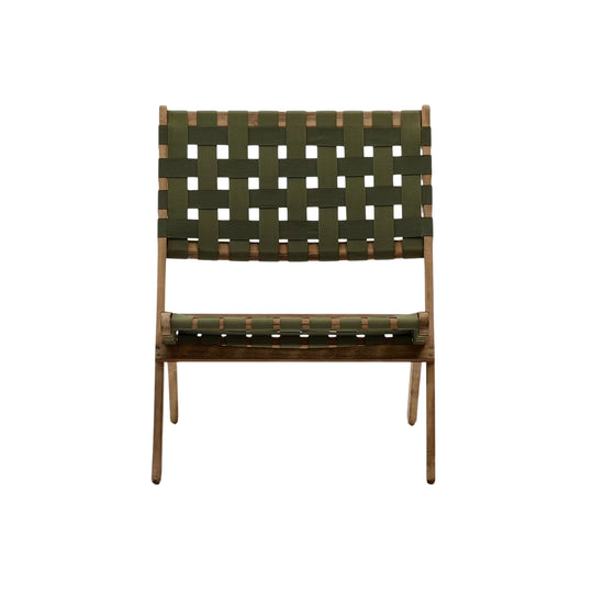 Fauteuil pliable KAVE HOME Chabeli bois d'acacia et corde verte