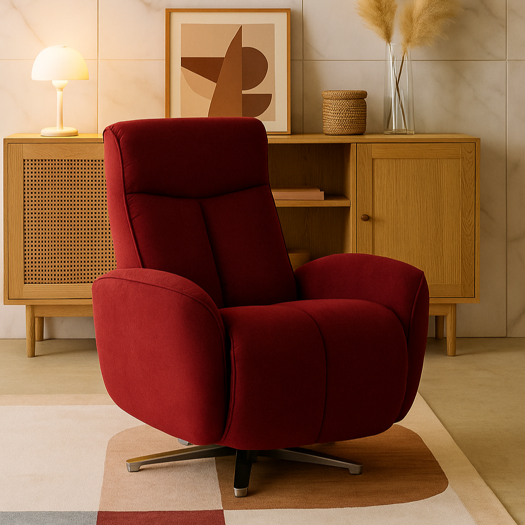 Fauteuil Relax électrique EVA en tissu imperméable rouge Divani Store