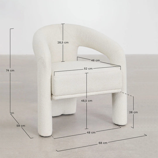 Fauteuil rembourré SKLUM Greca en tissu bouclé terracotta
