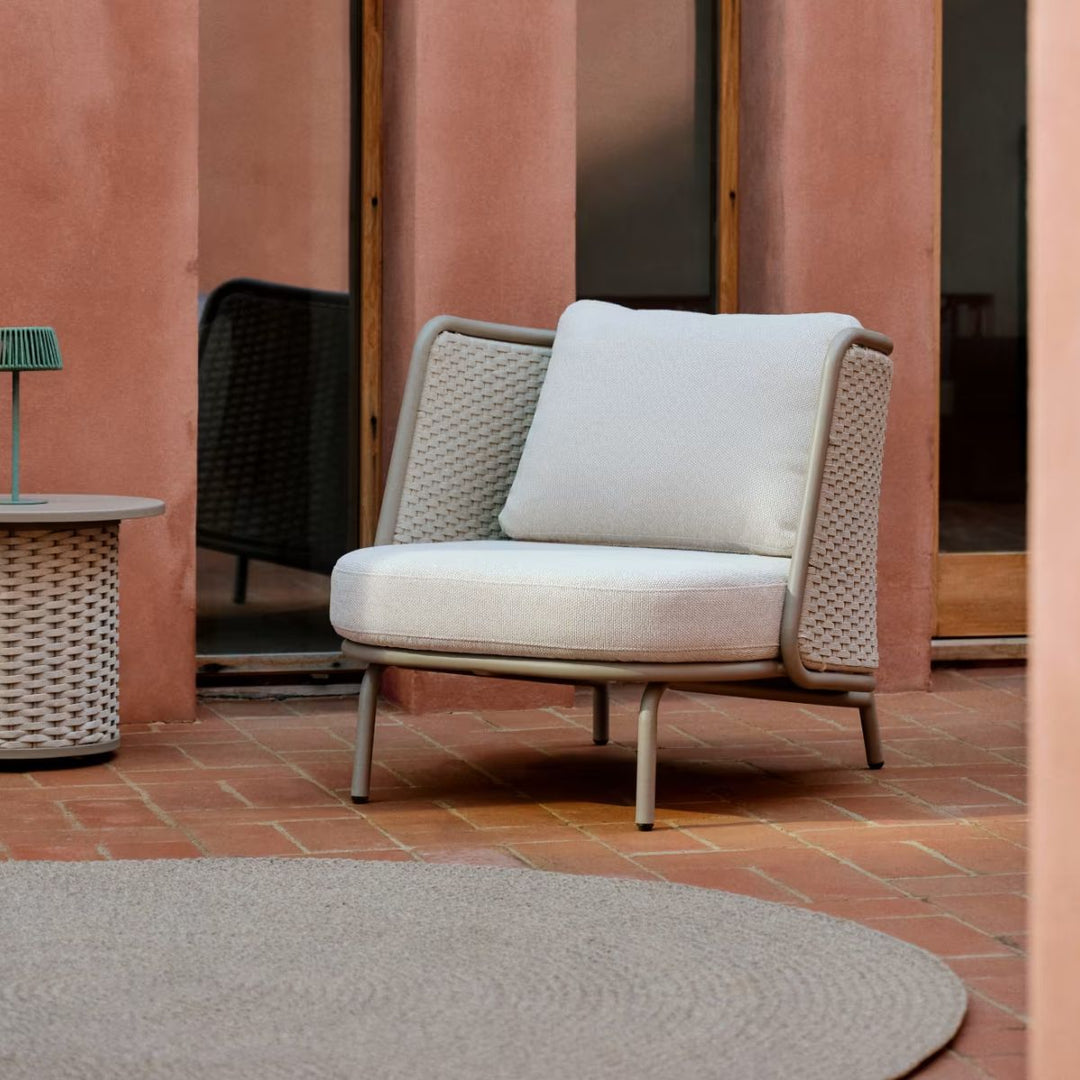 Fauteuil d’extérieur Sedalis en aluminium et corde taupe Kave Home