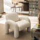 Fauteuil DRAWER Mio en tissu bouclette blanc