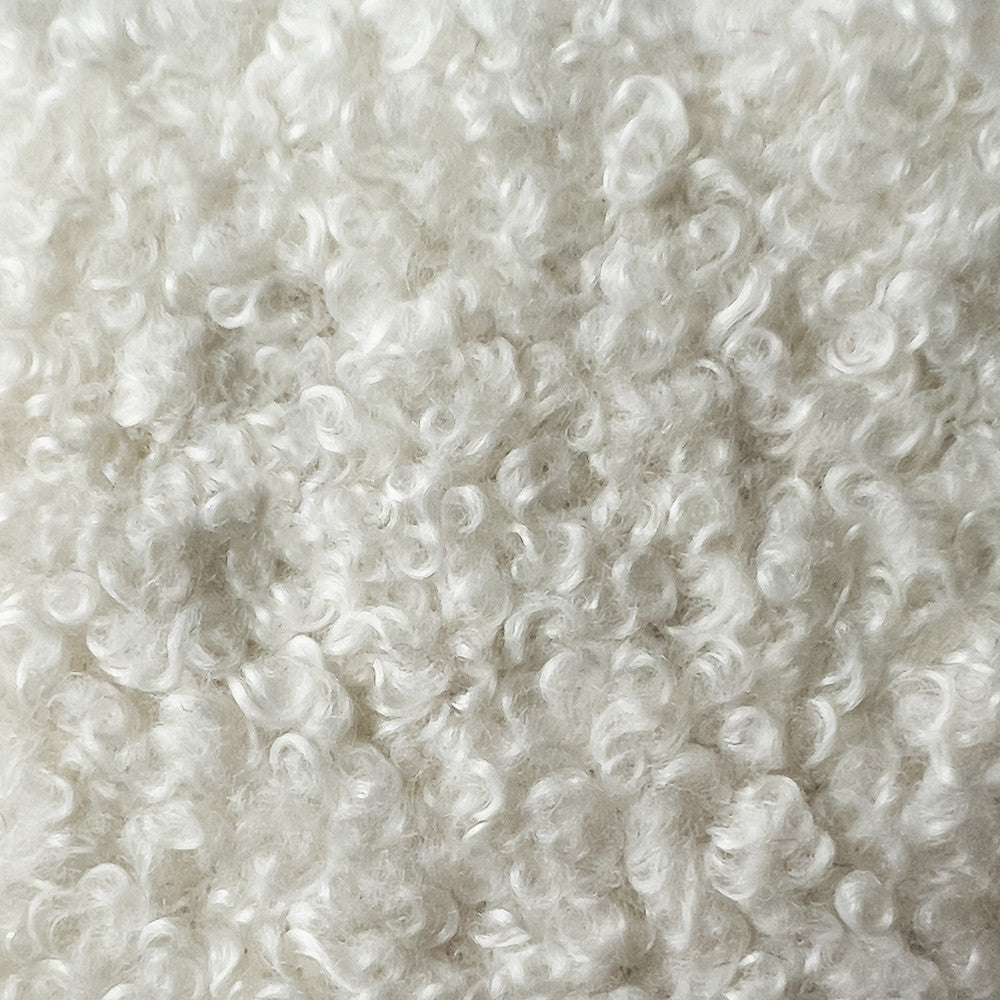 Fauteuil DRAWER Mio en tissu bouclette blanc