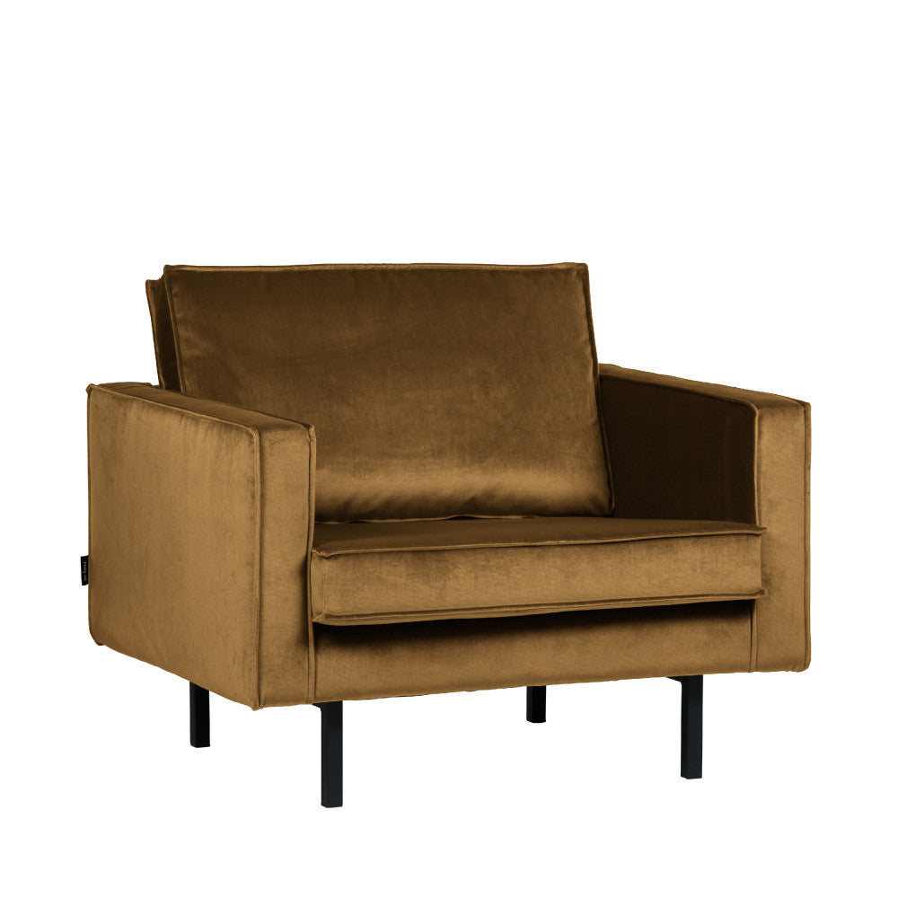 Fauteuil DRAWER en velours - BRONCO