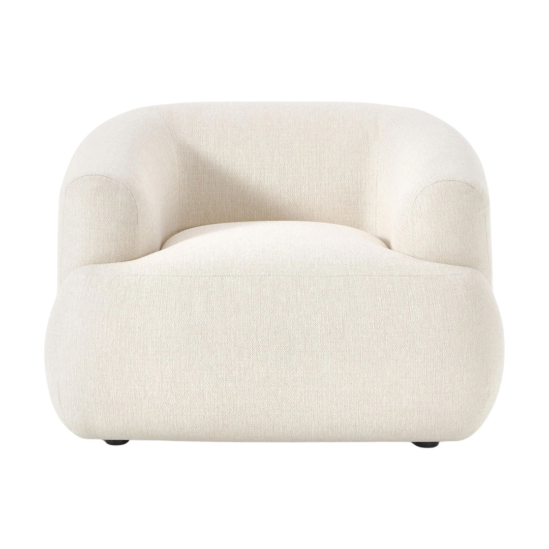 Fauteuil WESTWING Sofia en tissu blanc crème