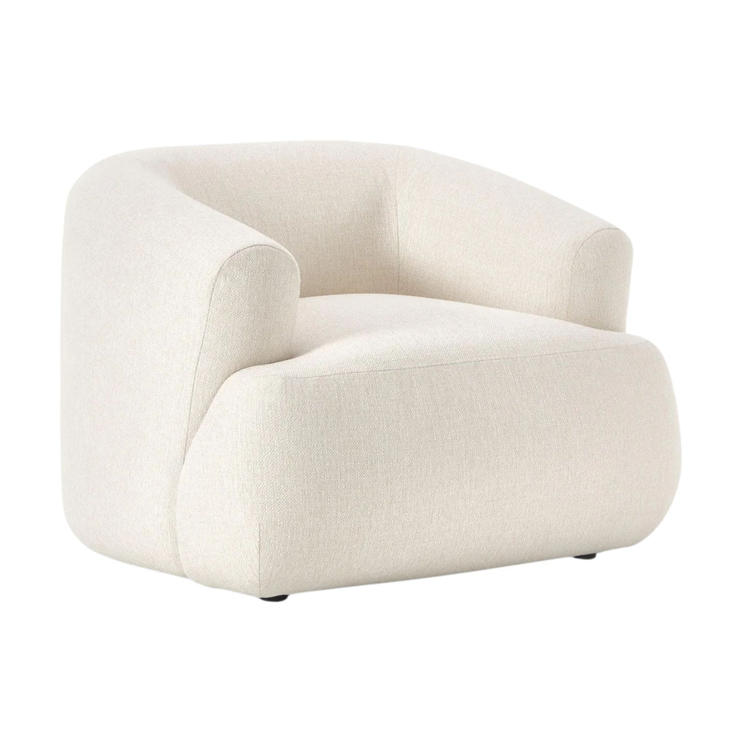 Fauteuil WESTWING Sofia en tissu blanc crème
