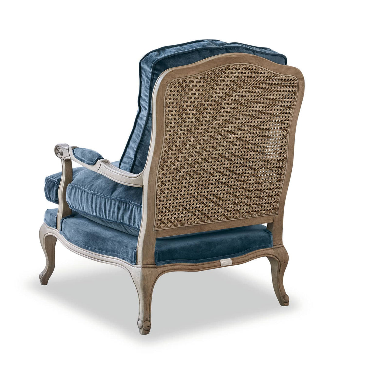 Fauteuil LOBERON Corlay en velours bleu — photo produit