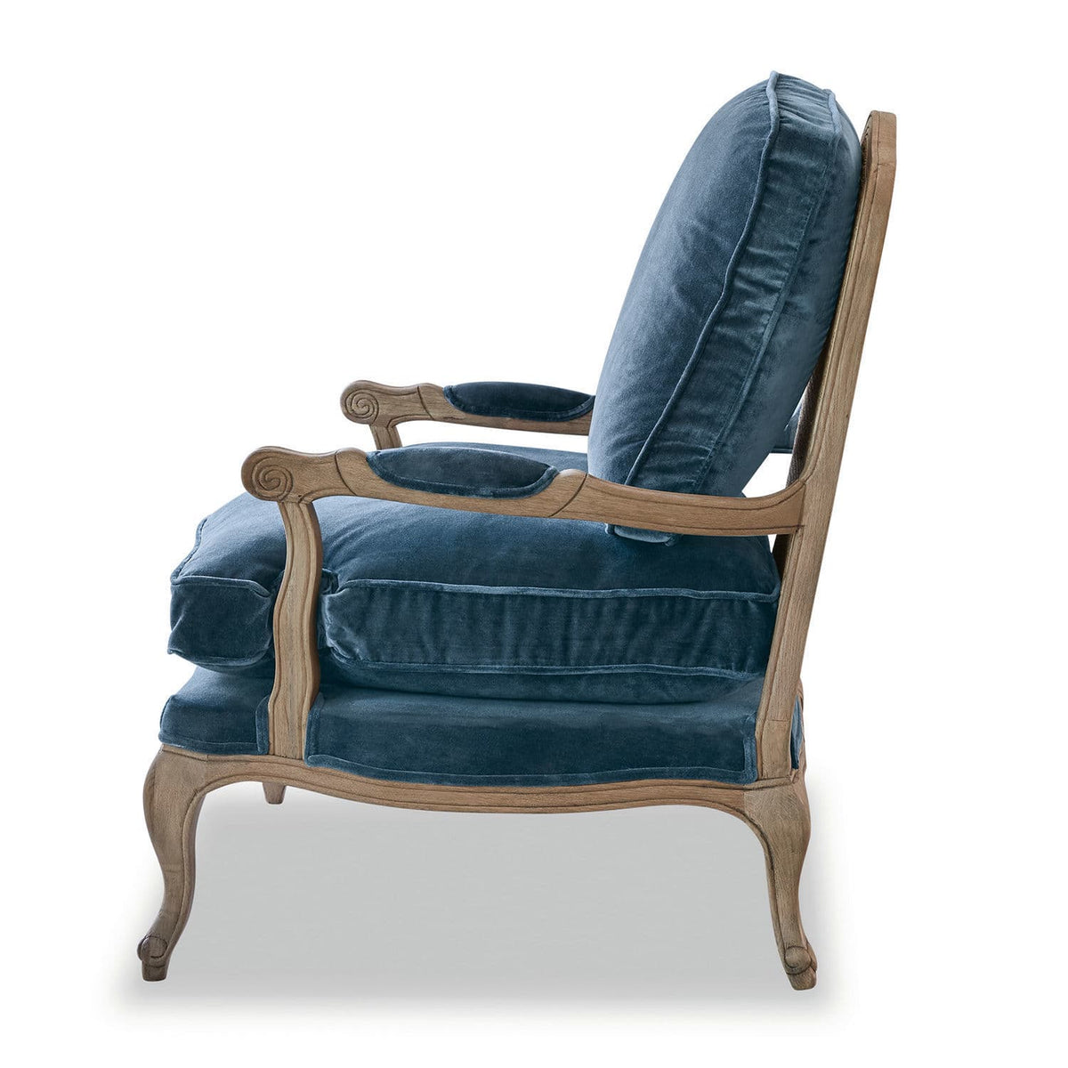 Fauteuil LOBERON Corlay en velours bleu — photo produit