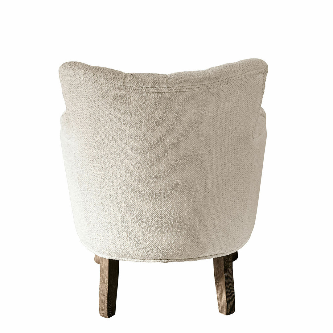 Fauteuil capitonné LOBERON Calgary en tissu bouclette crème — photo produit