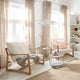 Fauteuil LOBERON Jowna en bois de chêne et tissu crème — photo produit