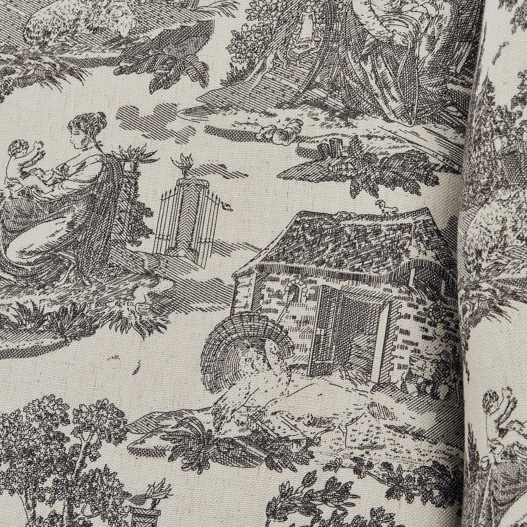 Fauteuil LOBERON Fallowmere Toile de Jouy Noir/Blanc — photo produit
