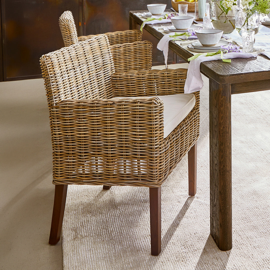Lot de 4 fauteuil LOBERON Forêt Douce en rotin tressé — photo produit