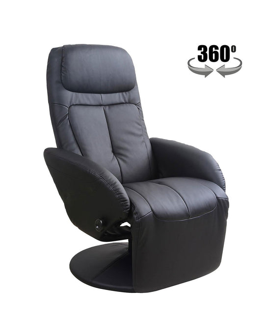 Fauteuil inclinable HALMAR Optima en cuir vegan noir — photo produit
