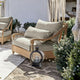 Fauteuil LOBERON Montcassin en bois cérusé et tissu beige — photo produit