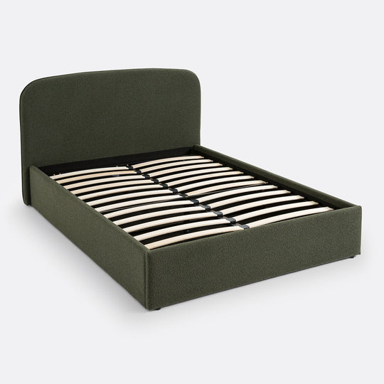 Lit coffre bouclette avec sommier relevable 140x190cm, Conto La Redoute Interieurs