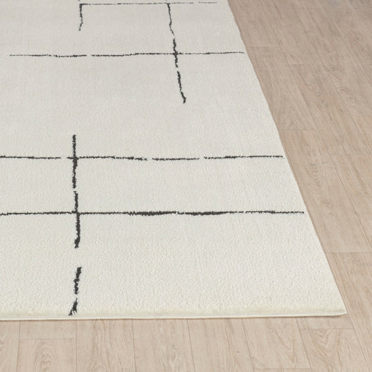 Tapis Scandinave Moderne Ivoire/Gris Prague