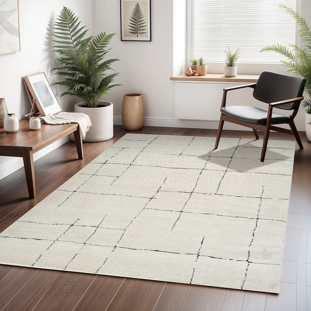 Tapis Scandinave Moderne Ivoire/Gris Prague