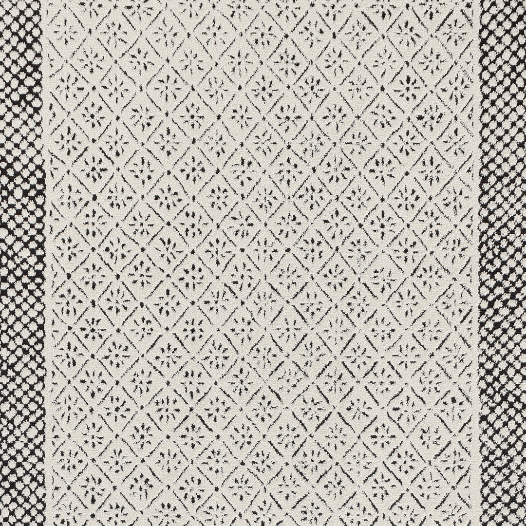 Tapis Scandinave Bohème Ivoire/Noir Monaco