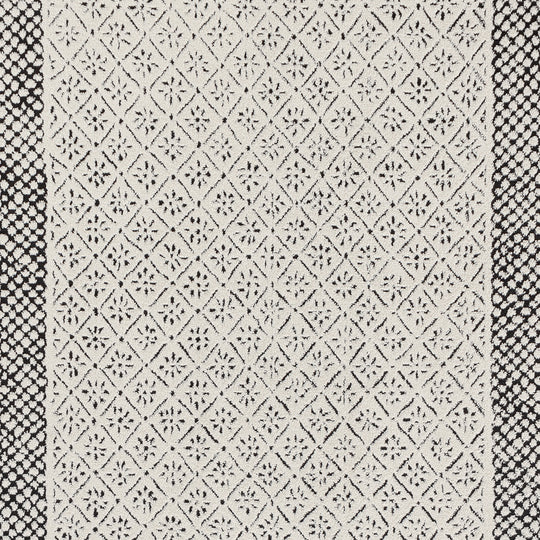 Tapis Scandinave Bohème Ivoire/Noir Monaco