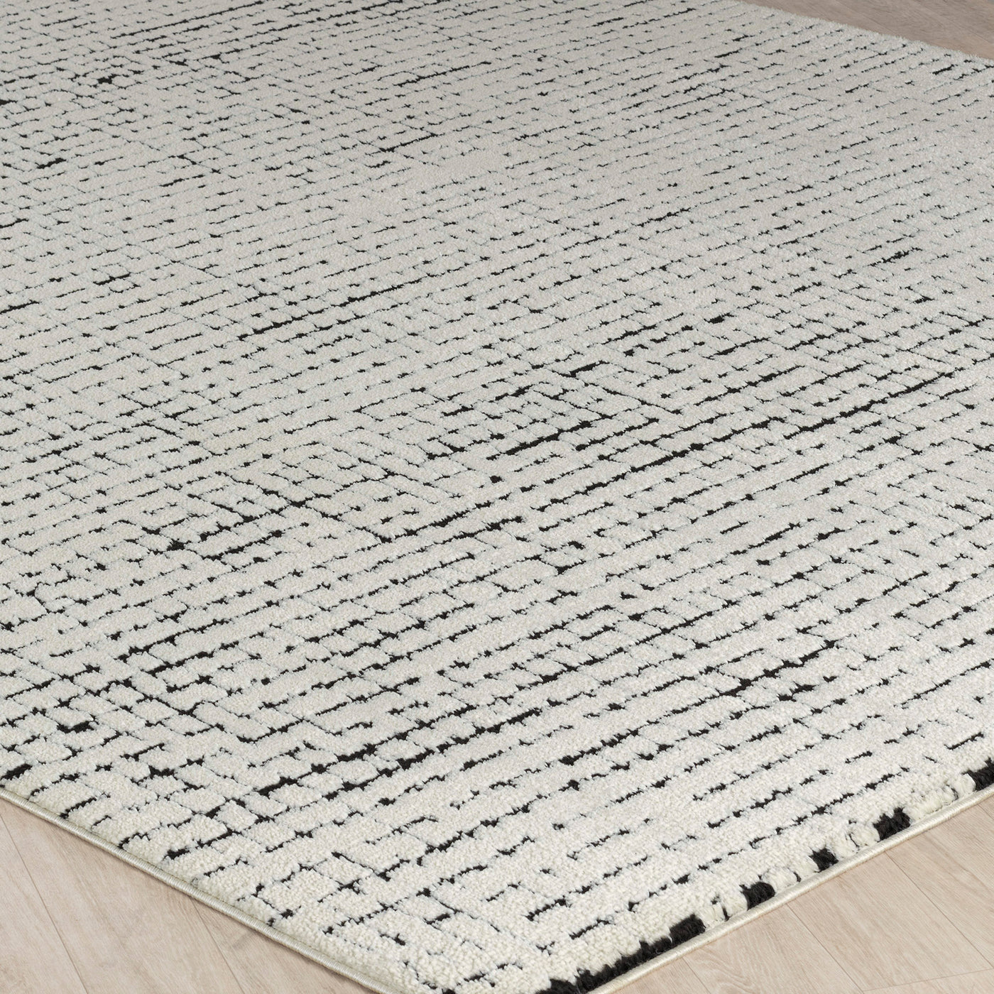 Tapis Scandinave Moderne Ivoire/Noir Cagliari