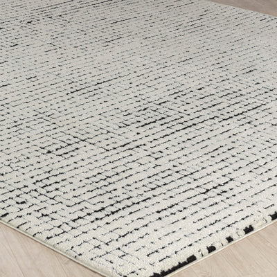 Tapis Scandinave Moderne Ivoire/Noir Cagliari