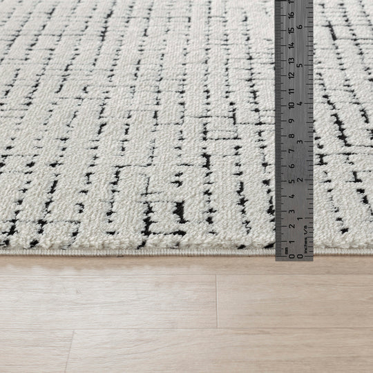 Tapis Scandinave Moderne Ivoire/Noir Cagliari