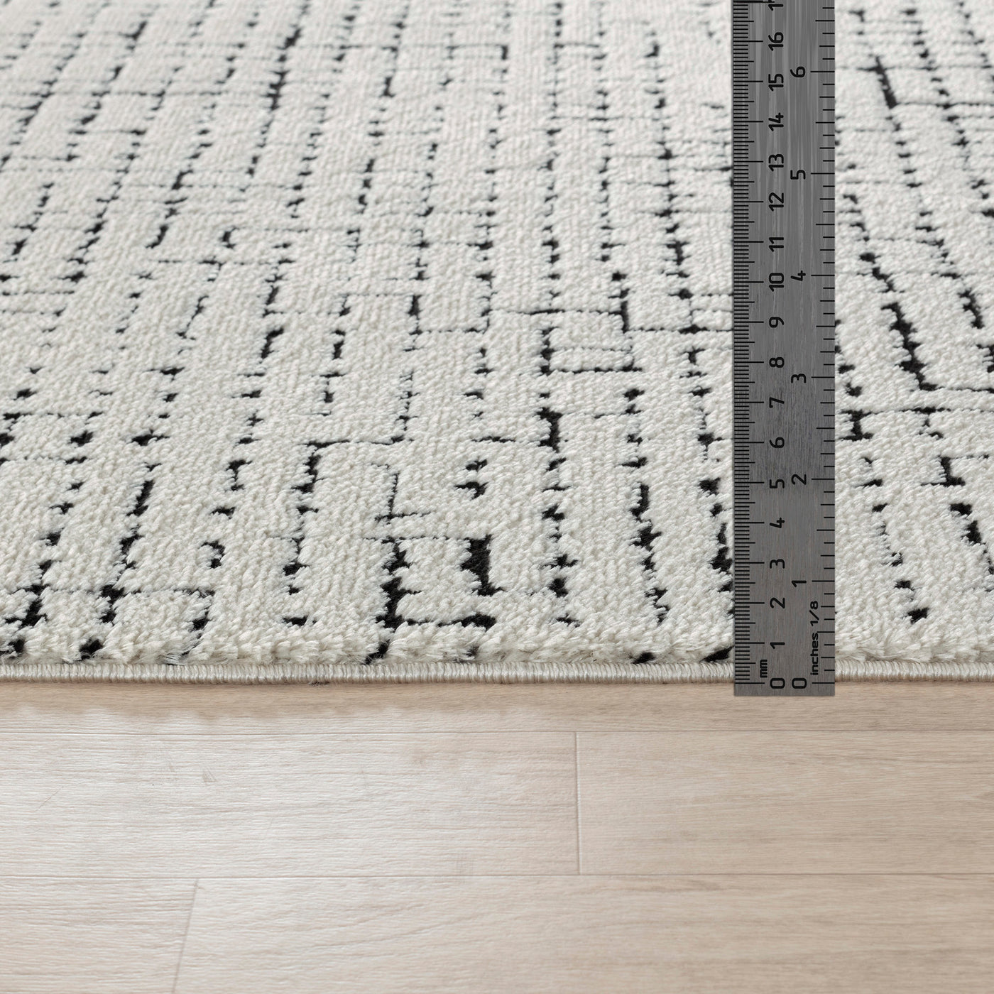 Tapis Scandinave Moderne Ivoire/Noir Cagliari