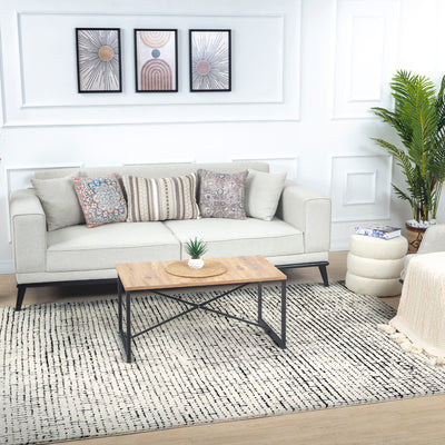 Tapis Scandinave Moderne Ivoire/Noir Cagliari