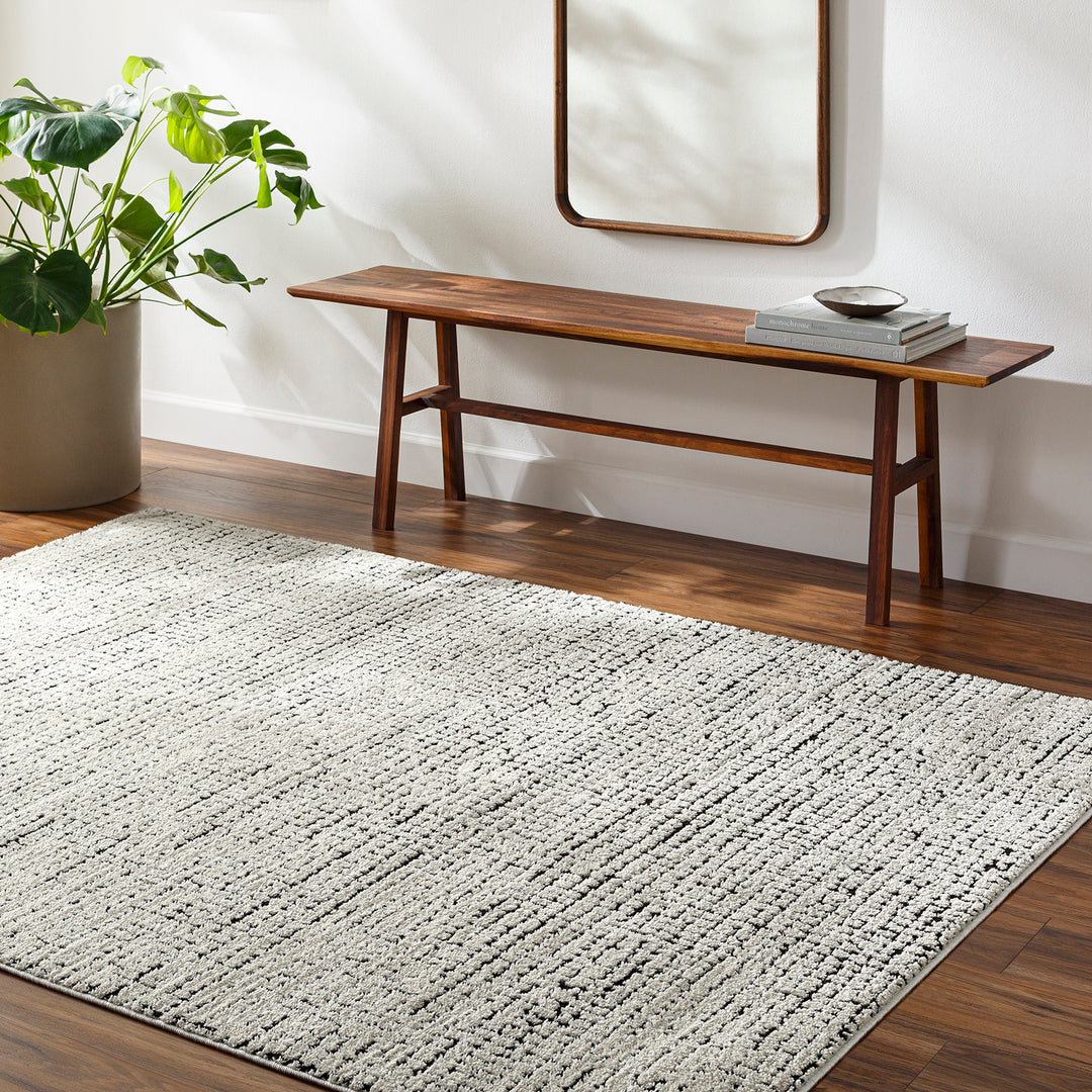 Tapis Scandinave Moderne Ivoire/Noir Cagliari