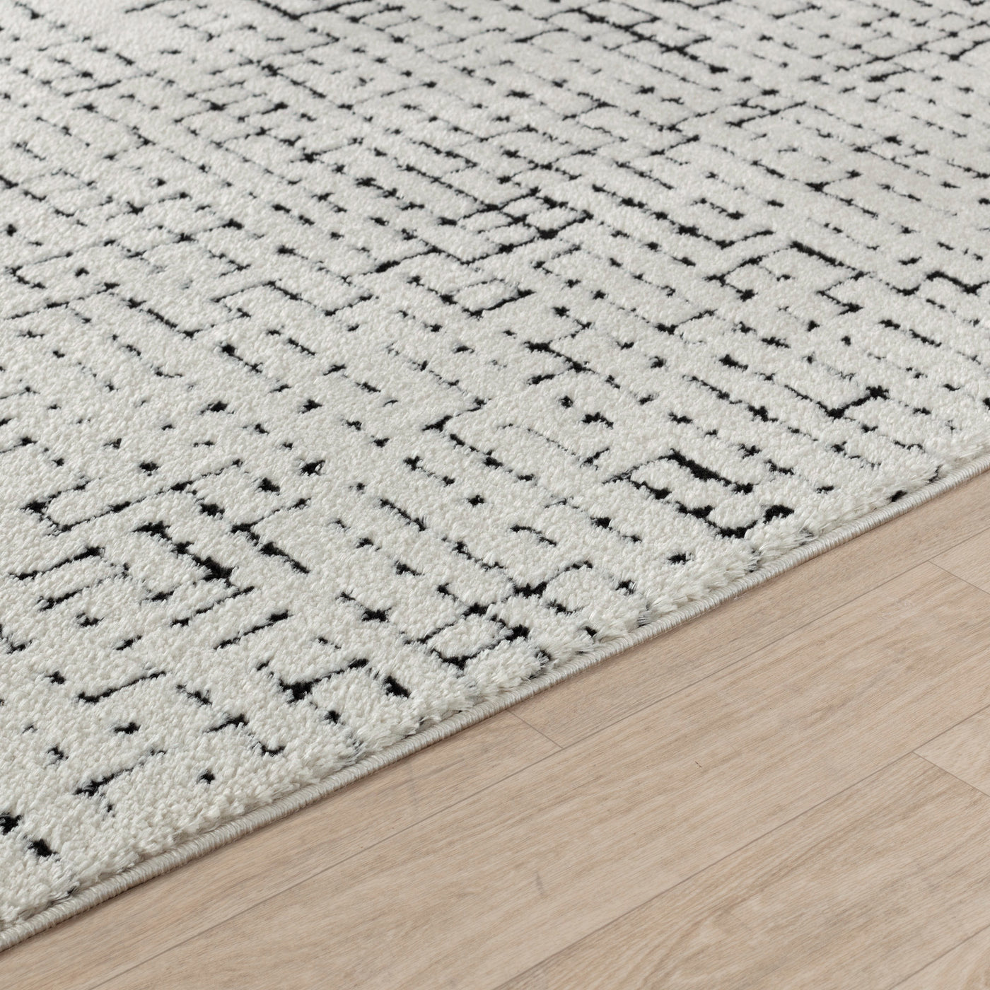 Tapis Scandinave Moderne Ivoire/Noir Cagliari
