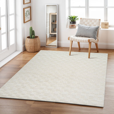 Tapis Scandinave à Carreaux Ivoire Gijon