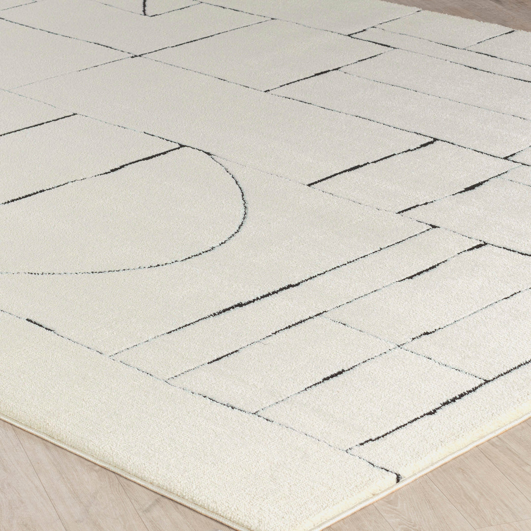 Tapis Scandinave Moderne Ivoire/Gris Bari