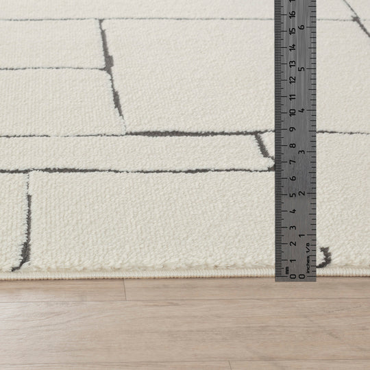 Tapis Scandinave Moderne Ivoire/Gris Bari