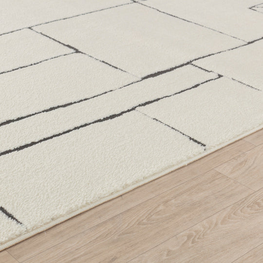 Tapis Scandinave Moderne Ivoire/Gris Bari