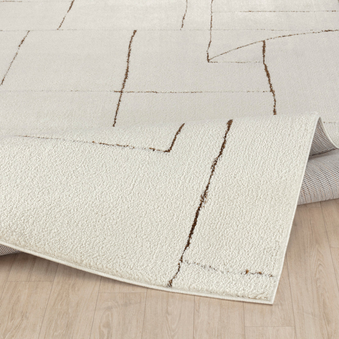 Tapis Scandinave Moderne Ivoire/Terracotta Bari