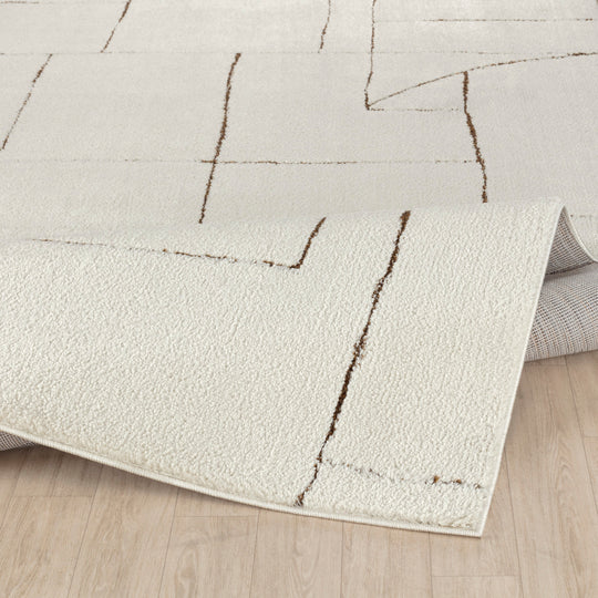 Tapis Scandinave Moderne Ivoire/Terracotta Bari