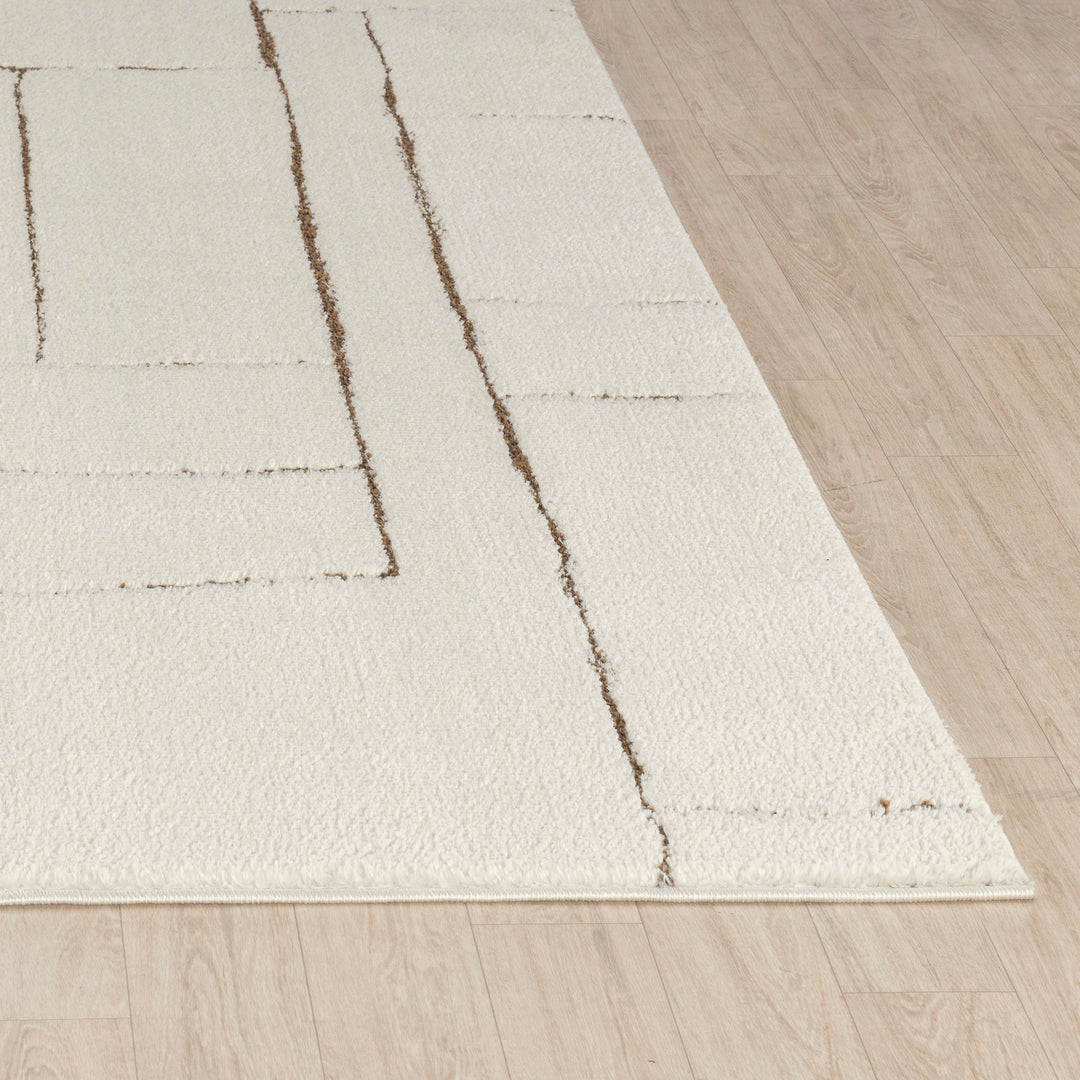 Tapis Scandinave Moderne Ivoire/Terracotta Bari