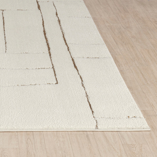 Tapis Scandinave Moderne Ivoire/Terracotta Bari