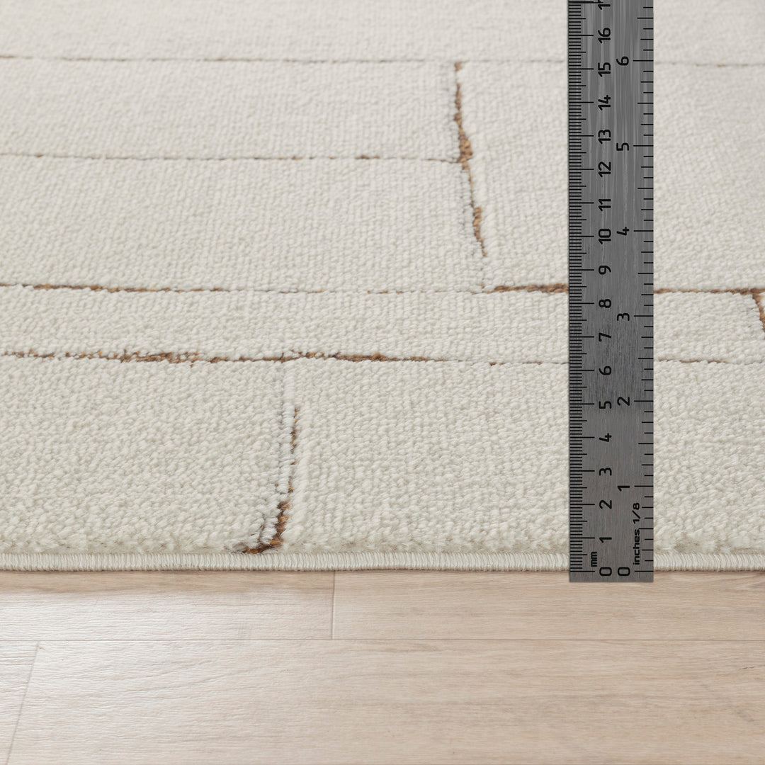 Tapis Scandinave Moderne Ivoire/Terracotta Bari