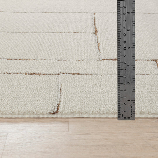 Tapis Scandinave Moderne Ivoire/Terracotta Bari